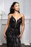 Load image into Gallery viewer, Wholesale Beaded Mesh Mermaid Gown Strapless Illusion Bodice, Lace-Up Back, Formal Prom &amp; Gala Dress by LA8211