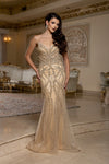 Load image into Gallery viewer, Wholesale Beaded Mesh Mermaid Gown Strapless Illusion Bodice, Lace-Up Back, Formal Prom &amp; Gala Dress by LA8211