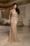 Load image into Gallery viewer, Wholesale Beaded Mesh Mermaid Gown Strapless Illusion Bodice, Lace-Up Back, Formal Prom &amp; Gala Dress by LA8211