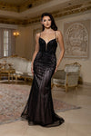 Load image into Gallery viewer, Wholesale Beaded Mermaid Gown with Spaghetti Straps &amp; Corset Back Prom Dress by LA8212 - - Prom Dress LA Merchandise