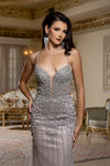 Load image into Gallery viewer, Wholesale Beaded Mermaid Gown with Spaghetti Straps &amp; Corset Back Prom Dress by LA8212 - - Prom Dress LA Merchandise