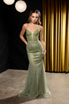 Load image into Gallery viewer, Wholesale Beaded Mermaid Gown with Spaghetti Straps &amp; Corset Back Prom Dress by LA8212 - - Prom Dress LA Merchandise