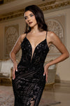 Load image into Gallery viewer, Wholesale Sequin Lace-Up Back Mermaid Formal Prom Dress by LA8213