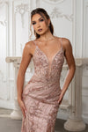 Load image into Gallery viewer, Wholesale Sequin Lace-Up Back Mermaid Formal Prom Dress by LA8213
