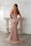 Load image into Gallery viewer, Wholesale Sequin Lace-Up Back Mermaid Formal Prom Dress by LA8213
