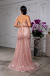 Load image into Gallery viewer, Wholesale Off-Shoulder Beaded Evening Gown with High Slit by LA8214