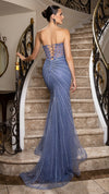 Load image into Gallery viewer, Wholesale Beaded Strapless Corset Formal Prom Dress with High Slit by LA8216