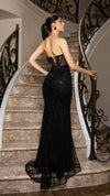 Load image into Gallery viewer, Wholesale Strapless Embellished Corset Gown Sheer Bodice Crystal Beading High Slit by LA8218 - - Prom Dress LA Merchandise