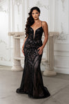 Load image into Gallery viewer, Wholesale Beaded Mesh Mermaid Gown Sparkling Strappy Back Evening Dress by LA8221 - - Prom Dress LA Merchandise