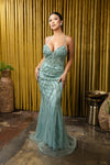 Load image into Gallery viewer, Wholesale Beaded Mesh Mermaid Gown Sparkling Strappy Back Evening Dress by LA8221 - - Prom Dress LA Merchandise