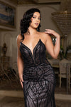 Load image into Gallery viewer, Wholesale Beaded Mesh Mermaid Gown Deep V-Neck, Lace-Up Back, Fully Embellished by LA8223 - - Prom Dress LA Merchandise