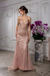 Load image into Gallery viewer, Wholesale Beaded Mesh Mermaid Gown Deep V-Neck, Lace-Up Back, Fully Embellished by LA8223 - - Prom Dress LA Merchandise