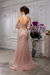 Load image into Gallery viewer, Wholesale Beaded Mesh Mermaid Gown Deep V-Neck, Lace-Up Back, Fully Embellished by LA8223 - - Prom Dress LA Merchandise