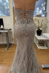 Load image into Gallery viewer, Wholesale Beaded Mesh Mermaid Gown Deep V-Neck, Lace-Up Back, Fully Embellished by LA8223 - - Prom Dress LA Merchandise