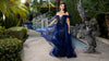 Load image into Gallery viewer, Wholesale Off Shoulder Sequin Evening Gown with Illusion Bodice &amp; Tulle Overskirt by LA8224