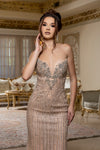 Load image into Gallery viewer, Wholesale Luxury Strapless Beaded Gown with Sweetheart Neckline Dress by LA8225