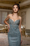 Load image into Gallery viewer, Wholesale Luxury Strapless Beaded Gown with Sweetheart Neckline Dress by LA8225
