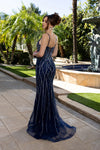 Load image into Gallery viewer, Wholesale Beaded Trumpet Evening Gown with Spaghetti Straps &amp; Crystal Embellishments by LA8226