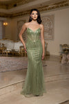 Load image into Gallery viewer, Wholesale Strapless Beaded Mermaid Evening Gown with Sweetheart Neckline by LA8228