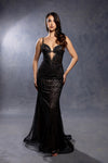 Load image into Gallery viewer, Wholesale Beaded Sheath Evening Gown Embellished Formal Prom Dress with Lace-Up Back by LA8229