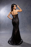 Load image into Gallery viewer, Wholesale Beaded Sheath Evening Gown Embellished Formal Prom Dress with Lace-Up Back by LA8229