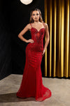 Load image into Gallery viewer, Wholesale Beaded Sheath Evening Gown Embellished Formal Prom Dress with Lace-Up Back by LA8229