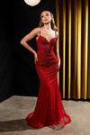 Load image into Gallery viewer, Wholesale Beaded Sheath Evening Gown Embellished Formal Prom Dress with Lace-Up Back by LA8229