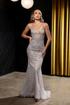Load image into Gallery viewer, Wholesale Beaded Sheath Evening Gown Embellished Formal Prom Dress with Lace-Up Back by LA8229