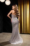Load image into Gallery viewer, Wholesale Beaded Sheath Evening Gown Embellished Formal Prom Dress with Lace-Up Back by LA8229