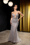 Load image into Gallery viewer, Wholesale Beaded Sheath Evening Gown Embellished Formal Prom Dress with Lace-Up Back by LA8229