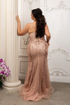 Load image into Gallery viewer, Wholesale Embellished Mermaid Evening Gown Spaghetti Strap Deep V-Neck Dress by LA8230