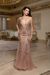 Load image into Gallery viewer, Wholesale Embellished Mermaid Evening Gown Spaghetti Strap Deep V-Neck Dress by LA8230