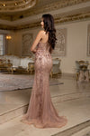 Load image into Gallery viewer, Wholesale Embellished Mermaid Evening Gown Spaghetti Strap Deep V-Neck Dress by LA8230