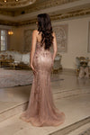 Load image into Gallery viewer, Wholesale Embellished Mermaid Evening Gown Spaghetti Strap Deep V-Neck Dress by LA8230
