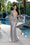 Load image into Gallery viewer, Wholesale Embellished Mermaid Evening Gown Spaghetti Strap Deep V-Neck Dress by LA8230