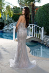 Load image into Gallery viewer, Wholesale Embellished Mermaid Evening Gown Spaghetti Strap Deep V-Neck Dress by LA8230