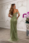 Load image into Gallery viewer, Wholesale Off-Shoulder Sequin Beaded Sheath Gown with High Slit Prom Evening Dress by LA8231 - - Dresses LA Merchandise