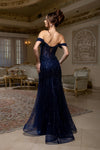 Load image into Gallery viewer, Wholesale Off Shoulder Beaded Mermaid Evening Gown Sheer Corset Bodice Lace-Up Back by LA8233