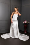 Load image into Gallery viewer, Wholesale Strapless Sweetheart Satin Mermaid Wedding Bridal Gown with Sweep Train by LA8238 - - Wedding Dress LA Merchandise