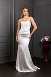 Load image into Gallery viewer, Wholesale Strapless Sweetheart Satin Mermaid Wedding Bridal Gown with Sweep Train by LA8238 - - Wedding Dress LA Merchandise
