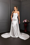 Load image into Gallery viewer, Wholesale Strapless Sweetheart Satin Mermaid Wedding Bridal Gown with Sweep Train by LA8238 - IVORY - Wedding Dress LA Merchandise