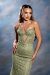 Load image into Gallery viewer, Wholesale Strapless Illusion Plunge Beaded Mermaid Prom Evening Gown with Sweep Train by LA8241 - - Long Formal Dresses LA Merchandise
