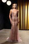 Load image into Gallery viewer, Wholesale Spaghetti Strap Deep V-Neck Fully Beaded Sequin Tulle Mermaid Evening Gown by LA8242