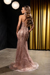 Load image into Gallery viewer, Wholesale Spaghetti Strap Deep V-Neck Fully Beaded Sequin Tulle Mermaid Evening Gown by LA8242
