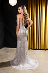 Load image into Gallery viewer, Wholesale Spaghetti Strap Deep V-Neck Fully Beaded Sequin Tulle Mermaid Evening Gown by LA8242