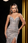 Load image into Gallery viewer, Wholesale Strapless Sweetheart Beaded Embroidery Glitter Tulle Sheath Prom Evening Gown by LA8243 - - Long Prom Dress LA Merchandise