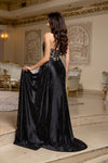Load image into Gallery viewer, Wholesale Embellished Satin Mermaid Evening Gown with Beaded Sheer Corset Bodice by LA8244