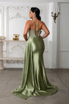 Load image into Gallery viewer, Wholesale Embellished Satin Mermaid Evening Gown with Beaded Sheer Corset Bodice by LA8244 - - Prom Dress LA Merchandise