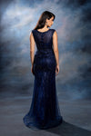 Load image into Gallery viewer, Wholesale V-Neck Illusion Sleeve Beaded Mermaid Prom Evening Gown with Sweep Train by LA8245 - - Dresses LA Merchandise