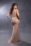 Load image into Gallery viewer, Wholesale V-Neck Illusion Sleeve Beaded Mermaid Prom Evening Gown with Sweep Train by LA8245 - - Dresses LA Merchandise